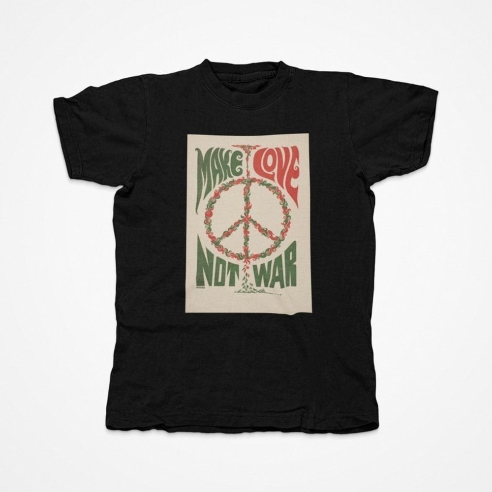 Rare Woodstock 1969 Make Love Not War Shirt - Hippy Gift - Hippie T-shirt